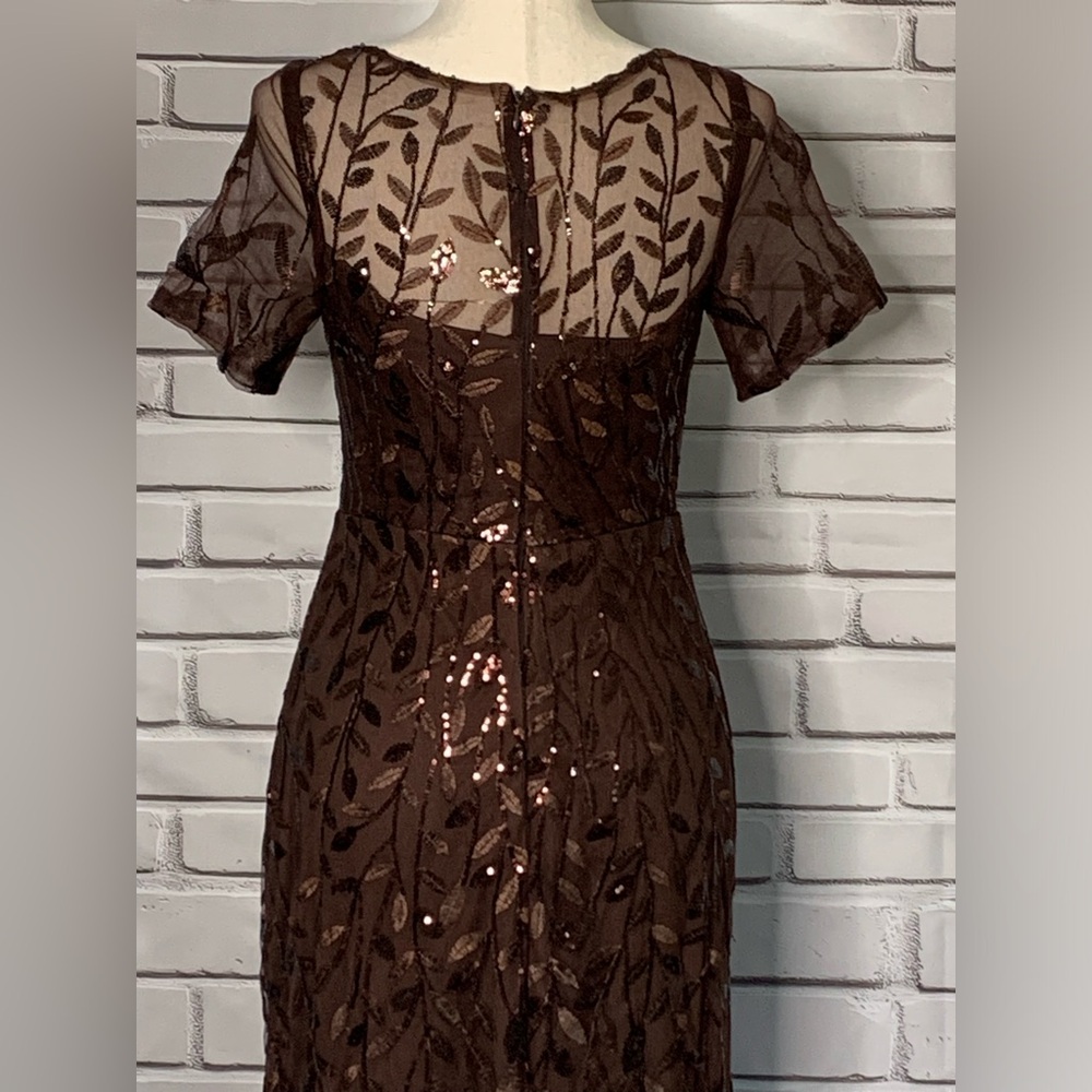 Elegant Brown Gown for Cocktail Events Wedding Prom Gala - Picture 5 of 16